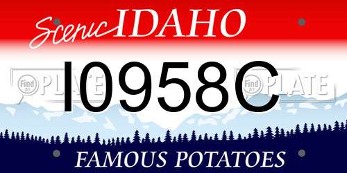 I0958C Idaho License Plate