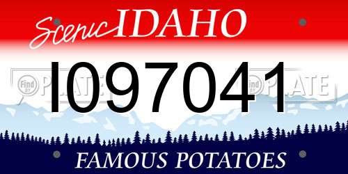 I097041 Idaho License Plate