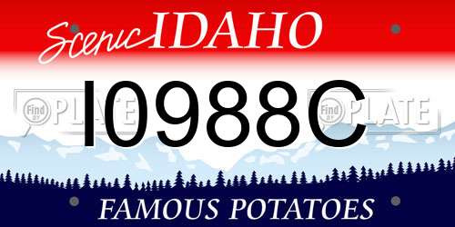 I0988C Idaho License Plate