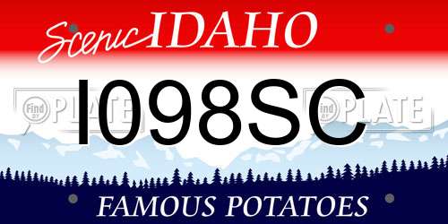 I098SC Idaho License Plate