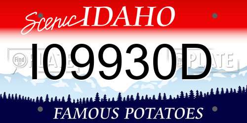 I09930D Idaho License Plate
