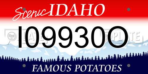 I09930O Idaho License Plate