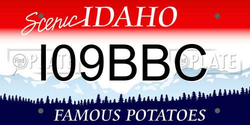 I09BBC Idaho License Plate