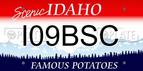 I09BSC Idaho License Plate