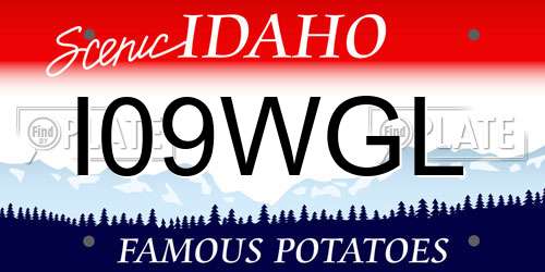I09WGL Idaho License Plate