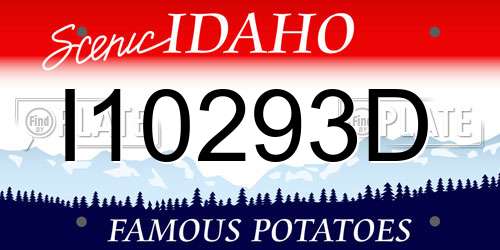 I10293D Idaho License Plate