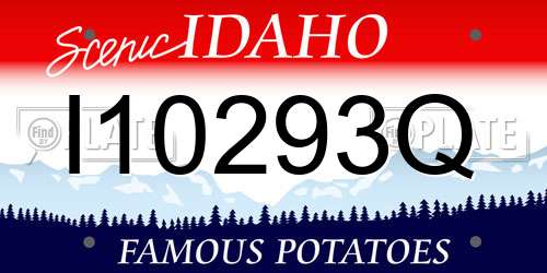 I10293Q Idaho License Plate