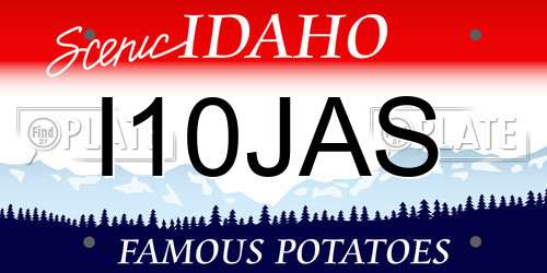 I10JAS Idaho License Plate