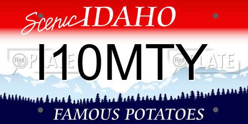 I10MTY Idaho License Plate