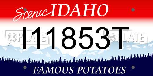 I11853T Idaho License Plate
