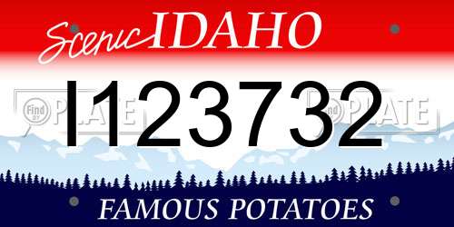 I123732 Idaho License Plate