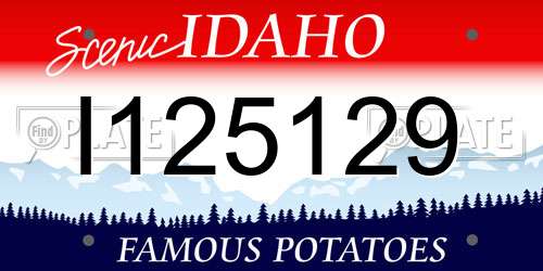 I125129 Idaho License Plate