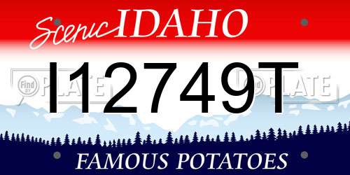 I12749T Idaho License Plate