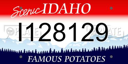 I128129 Idaho License Plate