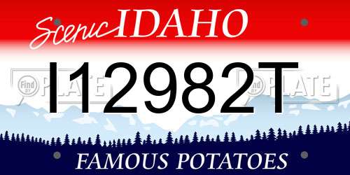 I12982T Idaho License Plate