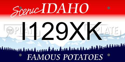 I129XK Idaho License Plate