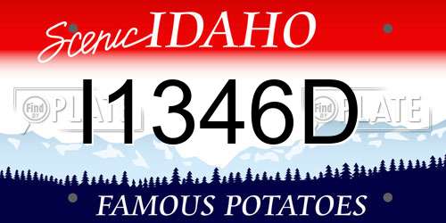 I1346D Idaho License Plate