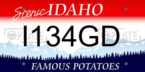 I134GD Idaho License Plate