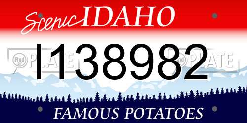 I138982 Idaho License Plate