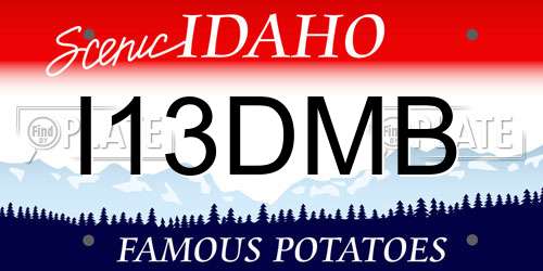 I13DMB Idaho License Plate