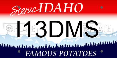 I13DMS Idaho License Plate