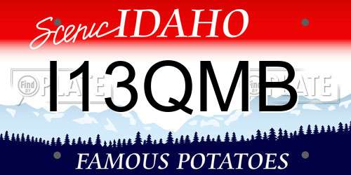 I13QMB Idaho License Plate