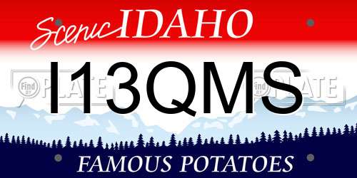I13QMS Idaho License Plate