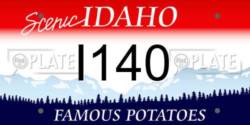 I140 Idaho License Plate