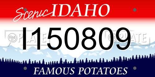I150809 Idaho License Plate
