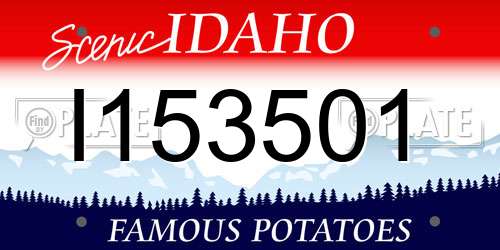 I153501 Idaho License Plate