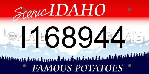 I168944 Idaho License Plate