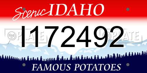 I172492 Idaho License Plate