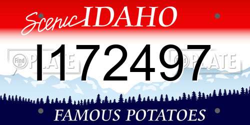 I172497 Idaho License Plate
