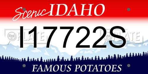 I17722S Idaho License Plate