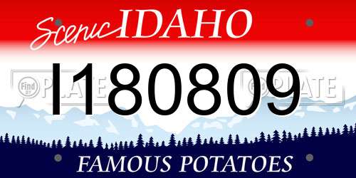 I180809 Idaho License Plate