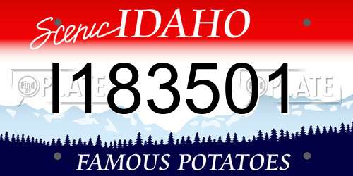 I183501 Idaho License Plate