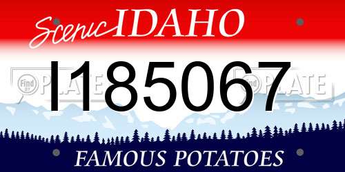 I185067 Idaho License Plate