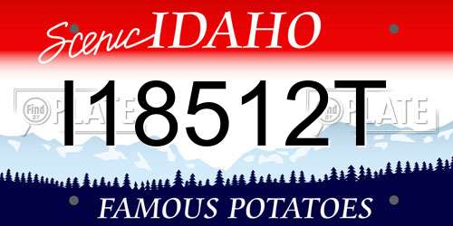 I18512T Idaho License Plate