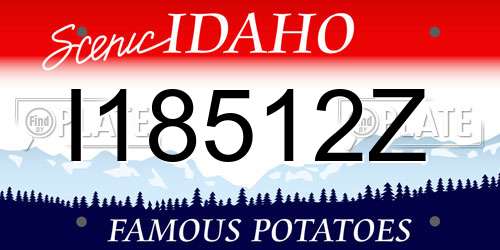 I18512Z Idaho License Plate