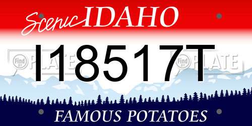 I18517T Idaho License Plate