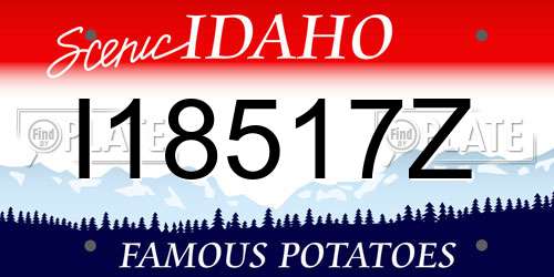 I18517Z Idaho License Plate