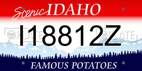 I18812Z Idaho License Plate