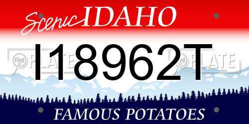 I18962T Idaho License Plate