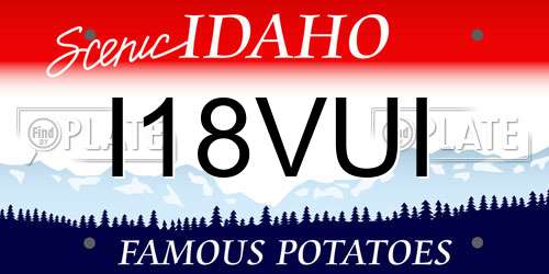 I18VUI Idaho License Plate