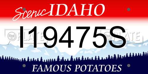 I19475S Idaho License Plate