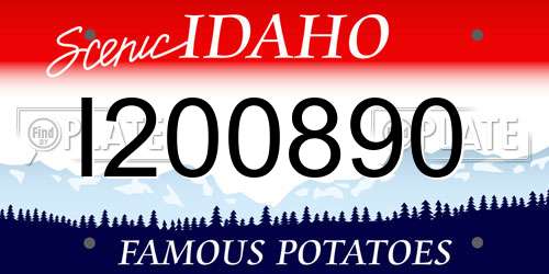 I200890 Idaho License Plate