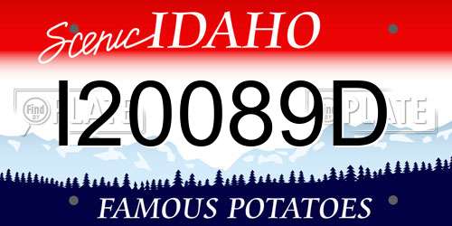 I20089D Idaho License Plate
