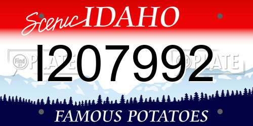 I207992 Idaho License Plate