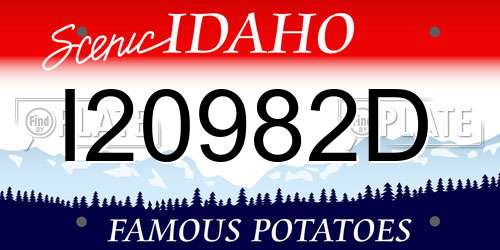 I20982D Idaho License Plate