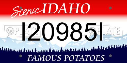 I20985I Idaho License Plate